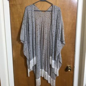 Maurices // lace cardigan with white fringe